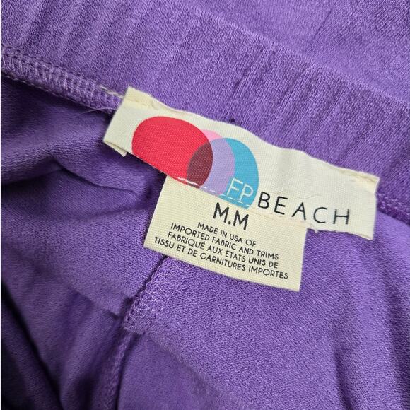 Free People Beach Purple Flowy Loose Fit High Rise Shorts Women's Medium - Picture 3 of 4